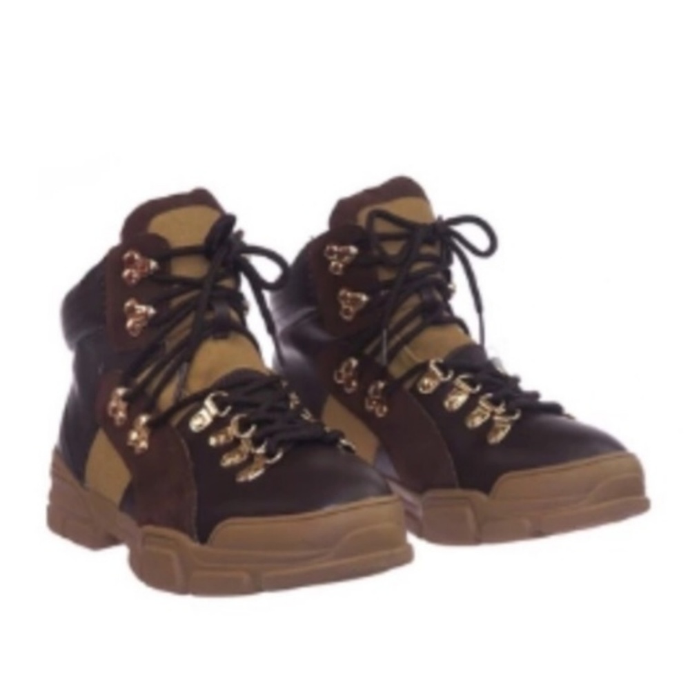 Chunky Sole Hiker Boots in Chocolate Brown - Picture 4 of 6